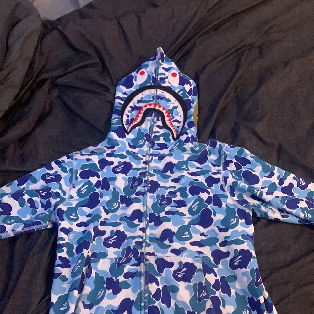 Bape Hoodie Full Zip Blue